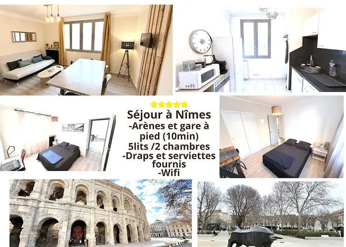 Les Arenes De Nimes - Centre Ville 10 Min Gare -Parking- 2 Chambres