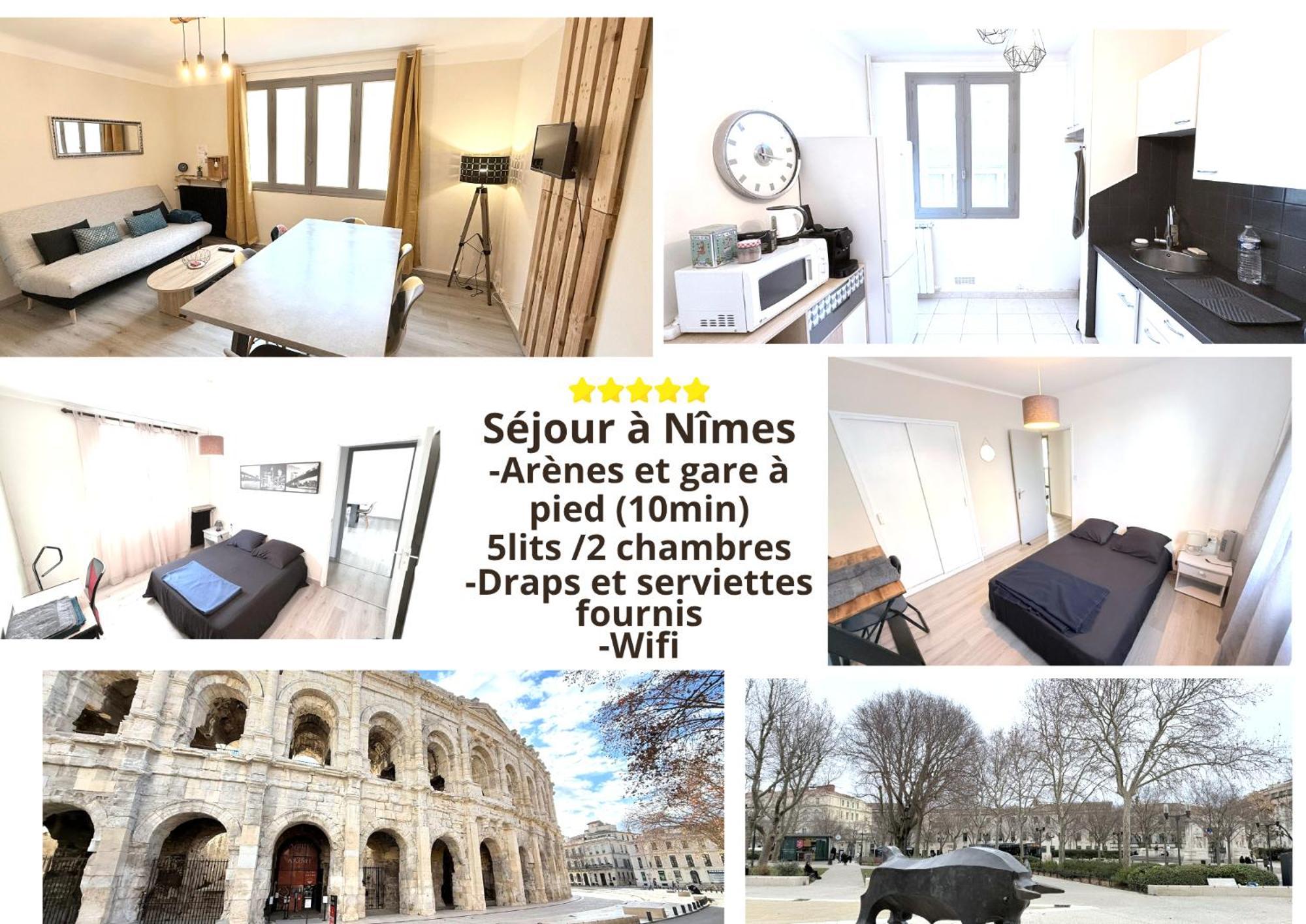 Les Arenes De - Centre 10 Min Gare -parking- 2 Apartment *